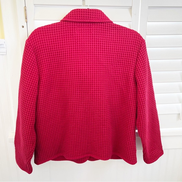 Cabela’s Red Large Waffle Knit Button Up Jacket Women’s Size XL - Picture 3 of 6